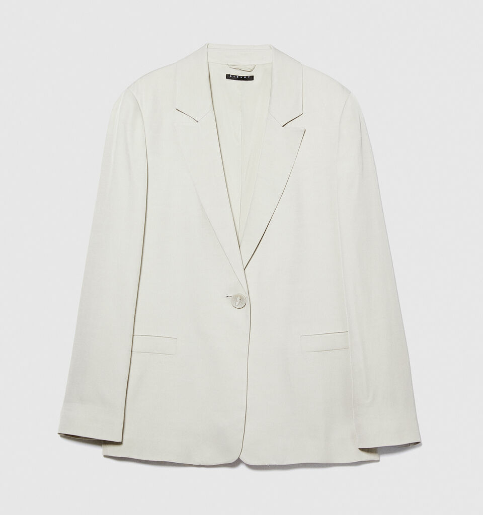 Single-breasted blazer - women's blazers - Beige | Sisley image number 6